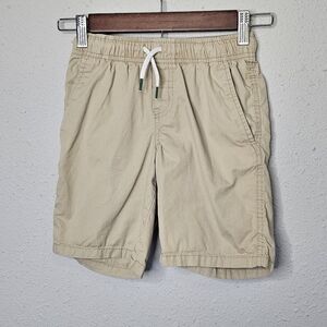 Cat & Jack Boys‎ Small 6/7 Khaki Shorts Elastic Drawstring Waist Preppy Casual